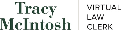 Logo for Tracy McIntosh, Virtual Law Clerk